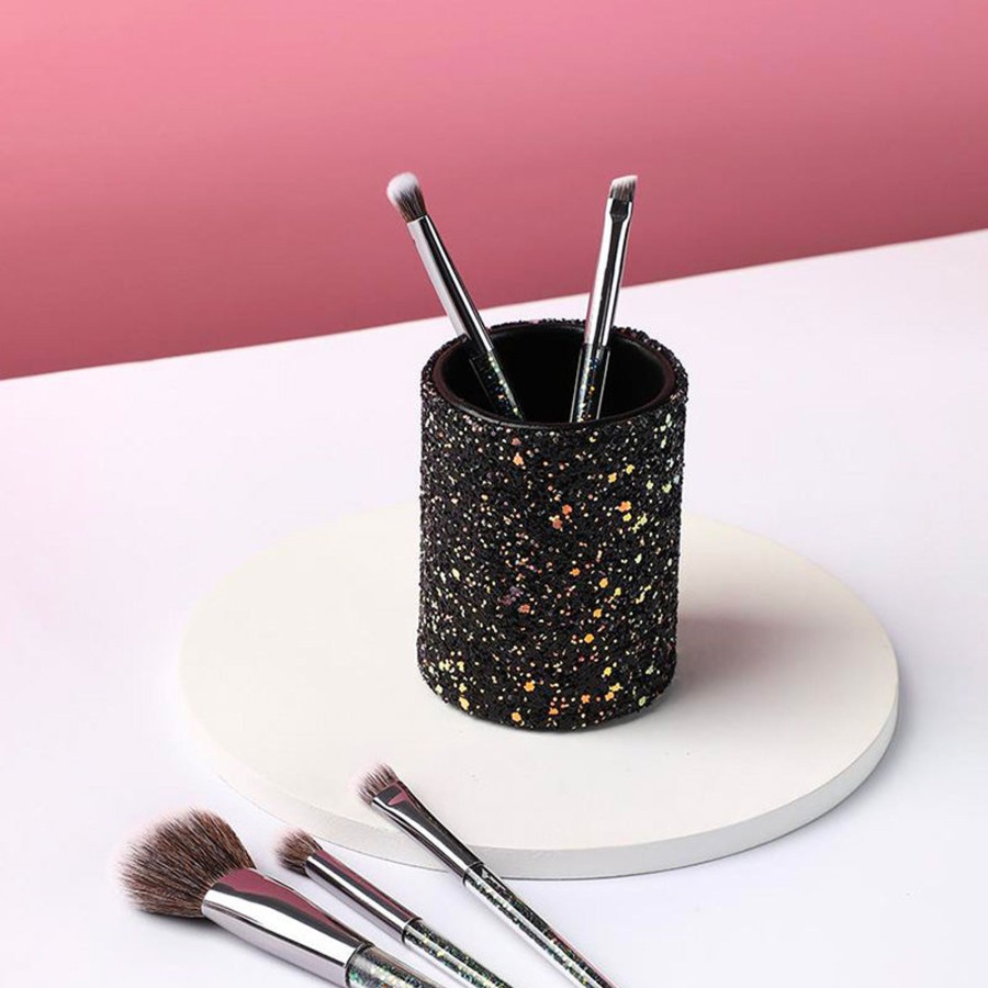 MINISO Set Di Pennelli Per Il Trucco Con Contenitore Nero | Make Up Tools