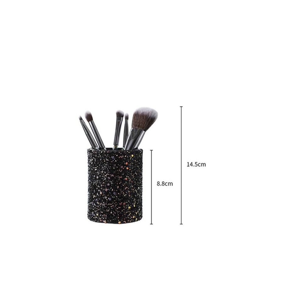 MINISO Set Di Pennelli Per Il Trucco Con Contenitore Nero | Make Up Tools