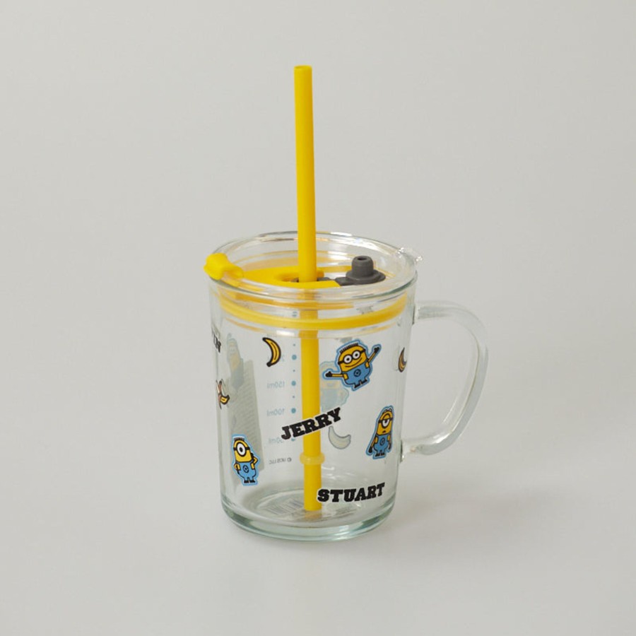 MINISO Tazza In Vetro Con Cannuccia - Minions (1Pz) (400Ml) | Borse & Zaini