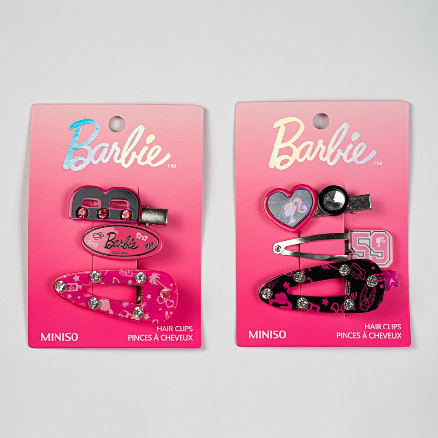 MINISO Mollettine Barbie (3Pz) | Accessori Capelli