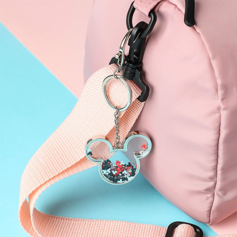 MINISO Portachiavi Mickey Mouse Glitterato Argento | Borse & Zaini