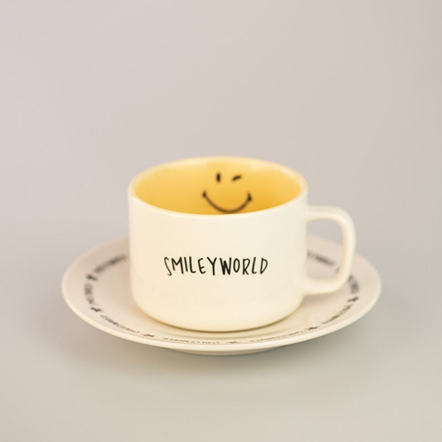 MINISO Tazza E Piattino - Collezione Smiley World (200Ml) | Smiley World